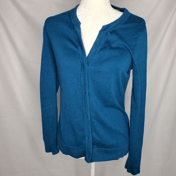 CABI 3368 cardigan teal ever sweater‎ with snap buttons S - Picture 2 of 13